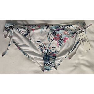 Raisins White Tropical Print Tie Side Bikini Bottoms Size XL NEW